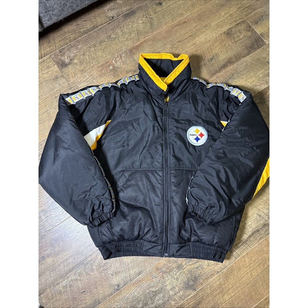Vintage Pittsburgh Steelers Puffer Jacket Coat 90s Game Day Adult Large